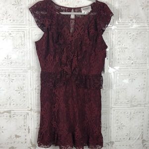 BB Dakota | Lace Ruffled Mini‎ Dress Size 12